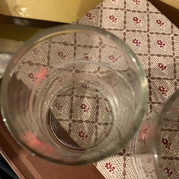 Vintage pair glass floral candleholders - Picture 2 of 2